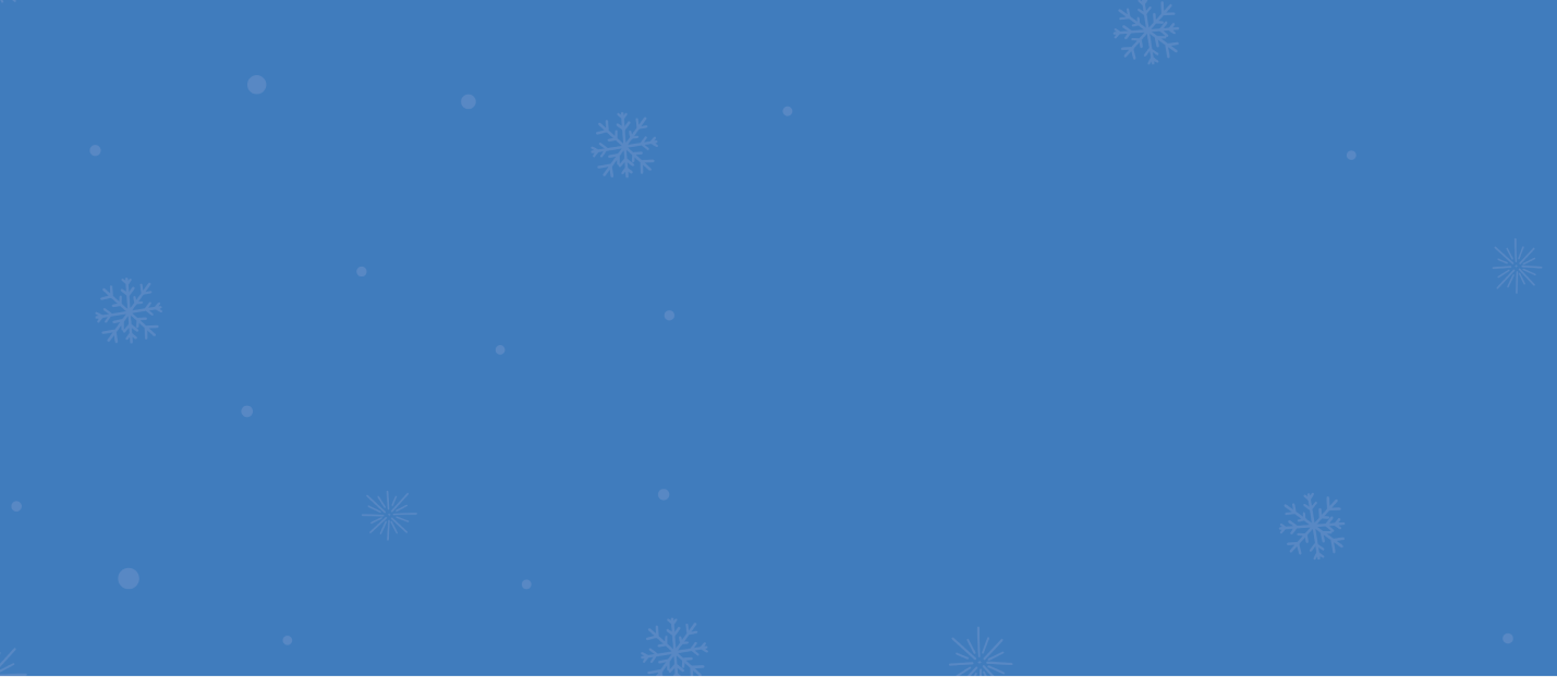 solid blue background with snowflakes